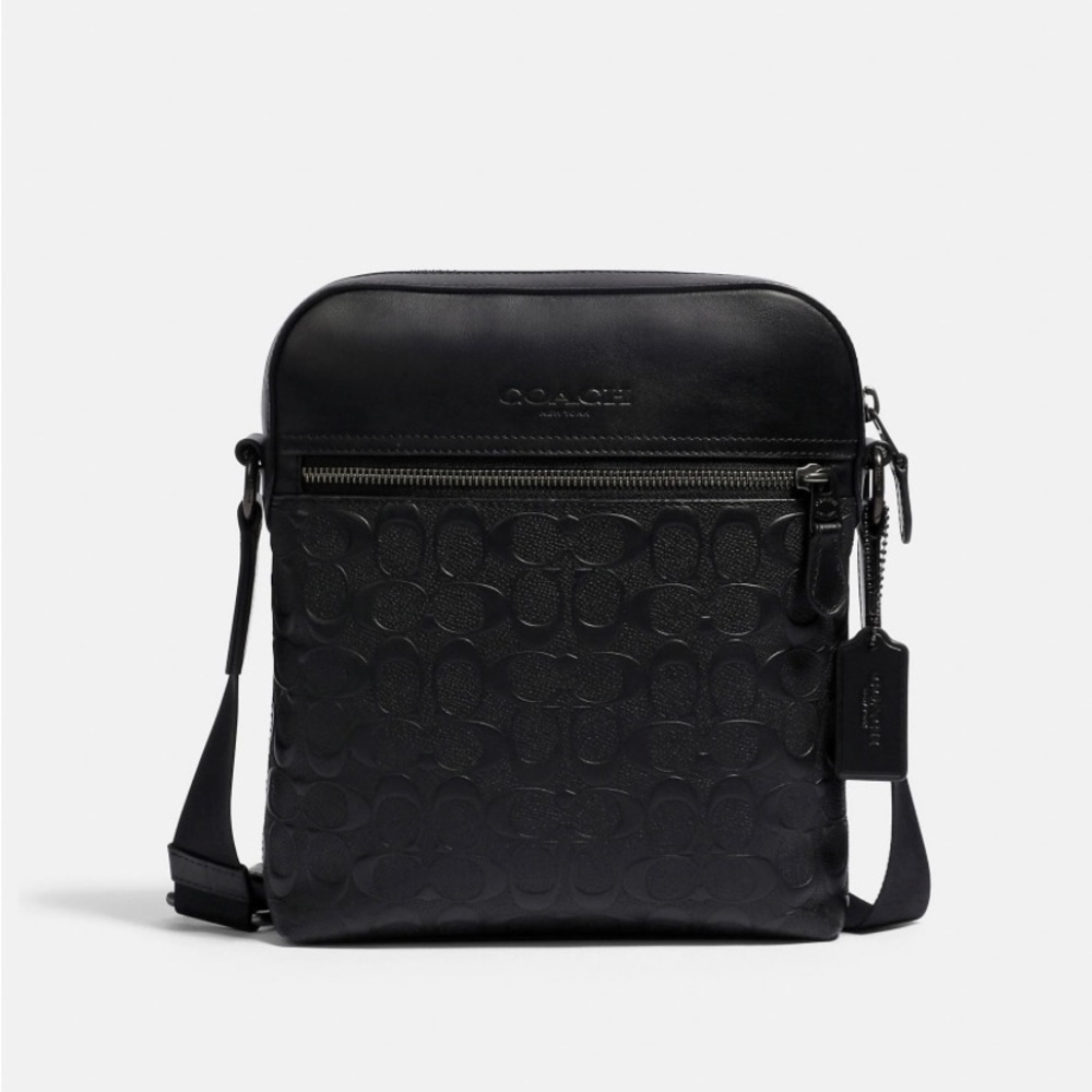 🌈💯NEW🌈Coach Men Houston Flight bag in signature/crossbody bag/messenger bag🆕 - Picture 9 of 13